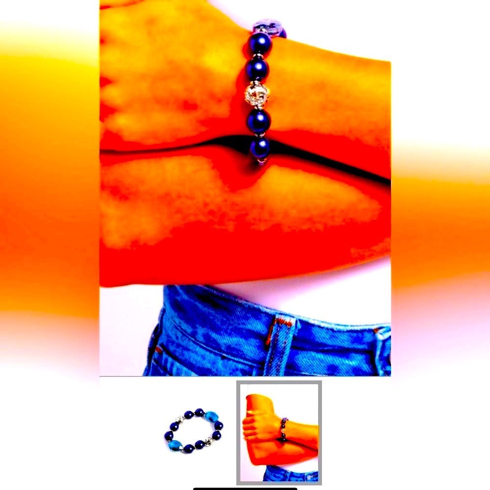 🔵🩶🔵 “ORNAMENTAL OUTFIT” BLUE BRACELET ~ PAPARAZZI❗️🔵🩶🔵 - Picture 4 of 4